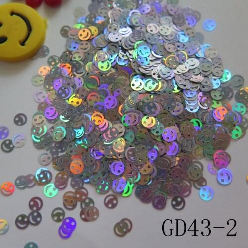 GD43 20g/bag Cute 4MM Thin Smile Face Nail Art Shinny Glitter Cute Decoration Nail Art Decoration