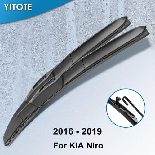 YITOTE Windscreen Hybrid Wiper Blades for KIA Niro Fit hook Arms 2016 2017 2018 2019