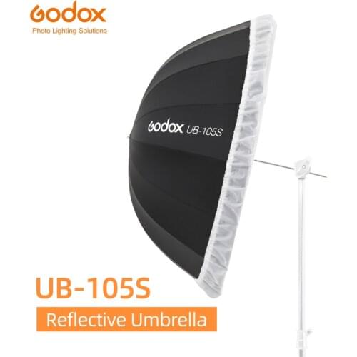 Godox UB-105S 41 inch 105cm Parabolic Black Reflective Umbrella Studio Light Umbrella with Black Silver Diffuser Cover Cloth
