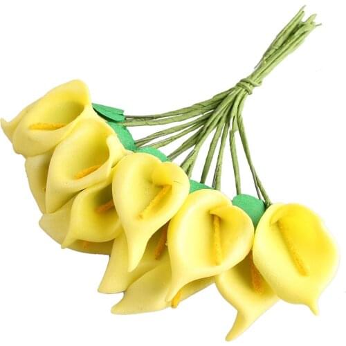 144 pcs DIY Mini Calla Artificial Foam Calla DIY Handcrafts Wreaths Decor Fake Flowers Party Home Decor Supplies