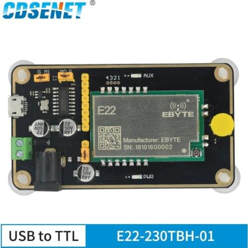 SX1262 LoRa Test Board Kits Wireless Serial Port Module E22-230TBH-01 USB Development Board Rf Module for E22-230T30S CE CDSENET