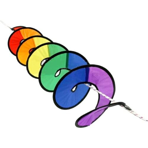 Colorful Hanging Rainbow Wind Twist Spinner, Rainbow Curlie Spinner for Yard or Outdoor Camping Decoration - 110cm/43Inch