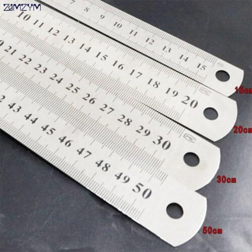 15/20/30/50cm 6/8/12/15 inch Metric Rule Stainless Steel Ruler Metal Straight Ruler Precision Double Sided Ruler