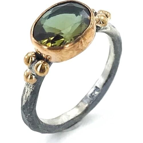 Fashion Silver Ring Authentic Oval Green Stone Ring Handmade Jewelry Accessory Emerald Ring Custom Design luxury Women Ring