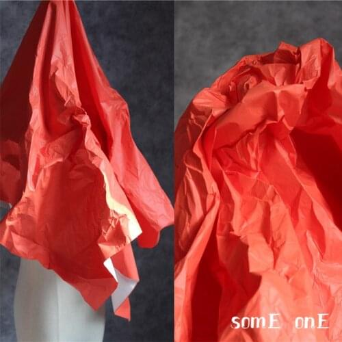 Soft Tyvek Orange Washing Breathe Paper Waterproof DIY Patches Background Decor Bags Wallet Coat Clothes Designer Fabric