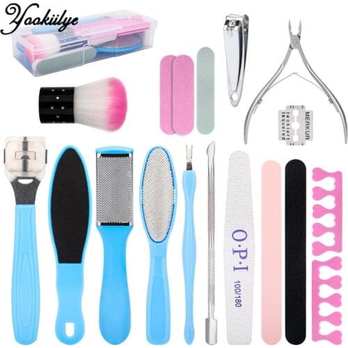 20 in 1 Professional Foot Care Kit Pedicure Tools Set Stainless Steel Foot Rasp Foot Dead Skin Remover Clean Toenail Care Kit