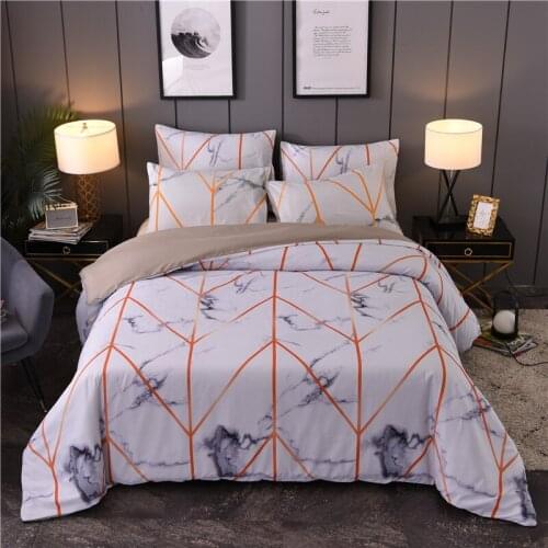 New Geometric Marble Textured Duvet Coverlet Nordic Style Bedding Set With High Quality Quilt Cover Bedding Set