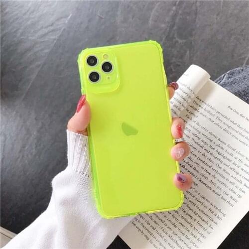 Showy Bright-Coloured Airbags Translucent Phone Case for iPhoneXR 11Promax X XSMAX SE 6S 7 8 Plus,Soft TPU Protect Camera Cases