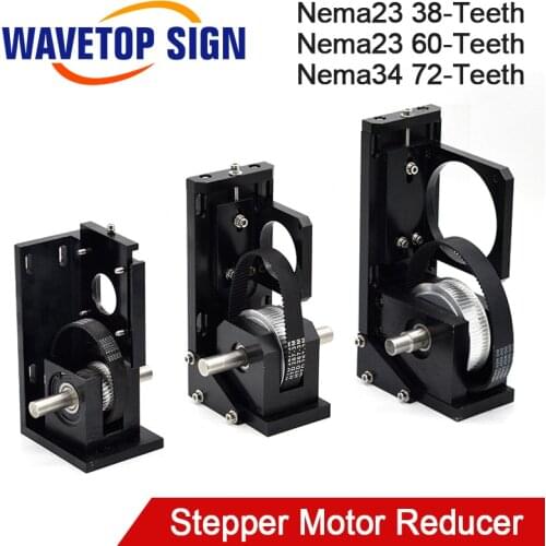 WaveTopSign Stepper Motor Reducer Y-axis Motor Base Nema23 38/60-Teeth Nema34 72-Teeth for Laser Cutting and Engraving Machine