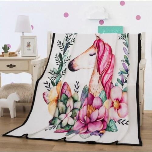Super soft thick flannel blanket Multifunctional 3D Beauty Unicorn Fashionable 150x200cm Fleece Throw Blanket
