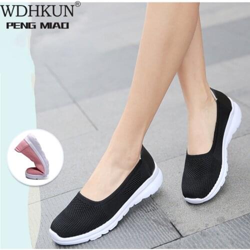 Womens Flats Casual Sneakers Breathable Ladies Mesh Slip on Women Vulcanized Shoes Walking Loafers Comfort Woman 2020 Summer