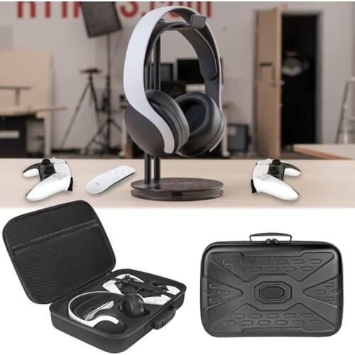 Universal 3in1 Remote Control Headset Storage Bag + 2x Gamepad Case + Host DustProof Cover Kit for Play-station 5 PS5