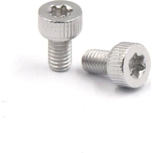 50Pcs M3 Torx Cylindrical Head Bolt Screw GB2671.2 304 Stainless Steel Machine Sechrity Screw Side Knurling