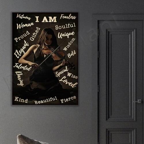 Violonist violin girl poster music lover I am a beautiful poster wall art printing home life decoration poster