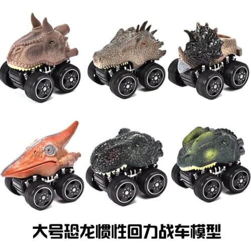 Jurassic simulation dinosaur models Children Dino Toys Science Animals PVC Dino Car 6pcs set