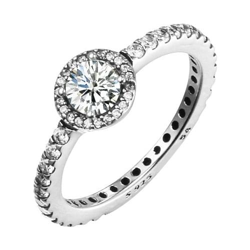 Classic Elegance Rings 100% 925 Sterling Silver Jewelry For European Women Style Free Shipping