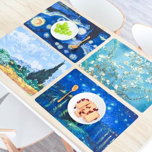 1PC Table Mat for Dining Tableware Pad Plastic PVC Table Mat Placemats Pads Bowl Coaster Kitchen Accessories 42x28cm