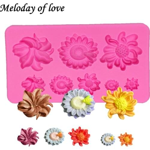 1Pcs DIY Flower Silicone Mold,Sugarcraft Cake Decorating Tools,Fondant Chocolate Molds Cake Border Mould T1269