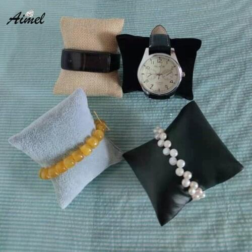 10Pcs/lot Velvet Watch Bangle Bracelet Pillow Display Holder Wrist Watch Gift Jewelry Cushion Case Bracelet Pillow Cushion Stand