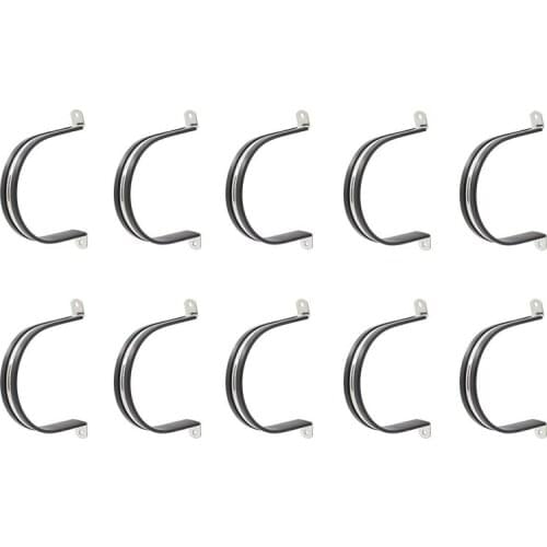 10Pack Clamp,Stainless Steel Cable Clamp,Pipe Clamp,Tube Clamp,Metal Clamp,Rubber Cushioned Insulated Clamp,Tube Holder for Tube