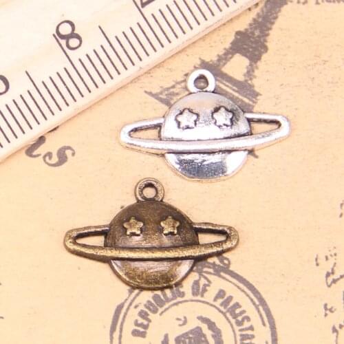 28pcs Charms saturn planet spark star 13x17mm Antique Pendants,Vintage Tibetan Silver Jewelry,DIY for bracelet necklace