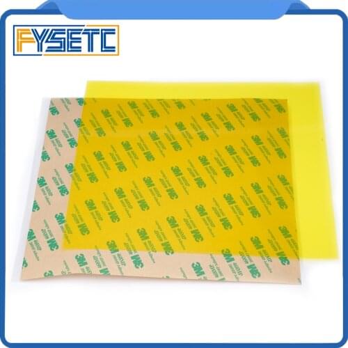 2pcs 300*300*0.3mm PEI Frosted Yellow 3D Print Cold PEI Sheet with 3M 468MP Adhesive Polyetherimide 0.3mm thickness