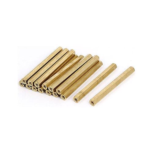 20pcs M4 Female Thread Insulated Brass Standoff Hexagonal Spacer 60mm Long