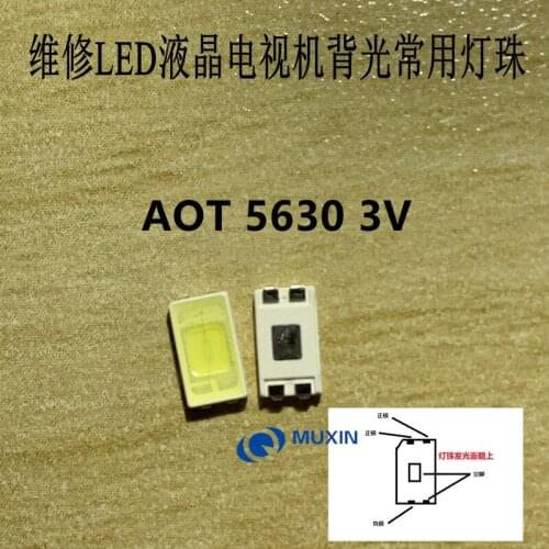 30PCS For AOT LED LCD Backlight TV Application Middle Power LED Backlight 0.5W 3V 5630 Cool white LCD TV Backlight PT56WA1