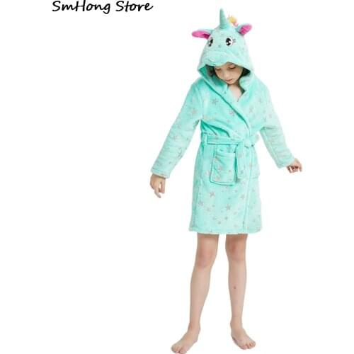 Childrens Fashion Unicorn Bathrobe Baby Sleepwear Unicorn Bathrobes Unicorn Kigurumi Animal Beach Towels Baby Nightgowns Pjs