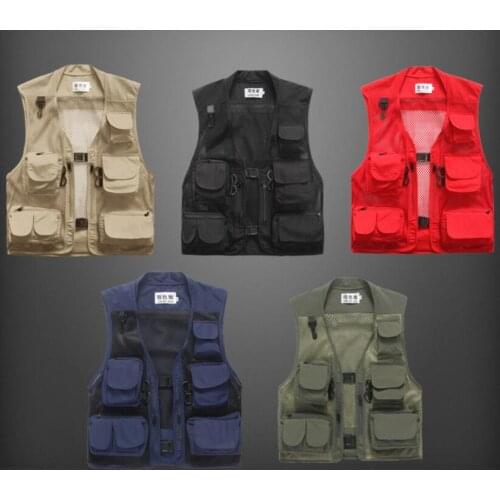 Quick Dry Fishing Vest Breathable Mesh Waistcoat Outdoor Multi-Pockets Clothes