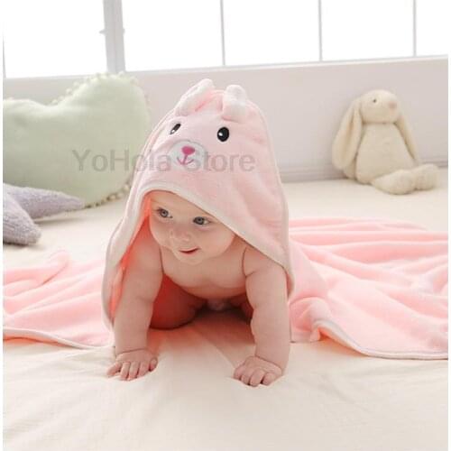 Four Seasons Baby Soft Hooded Bath Robes Microfiber Cartoon Animal Blankets for Babies Swaddling Wrap Newborn Shower Towels