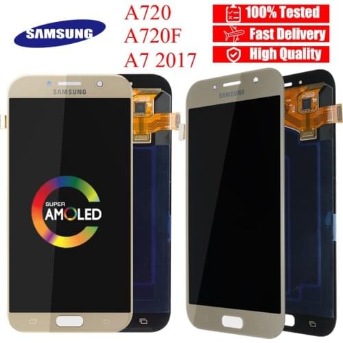 5.7'' AMOLED Display Replacement Parts For Samsung Galaxy A7 LCD A720M A720Y A720F A720FD A720 Touch Screen Digitizer Assembly