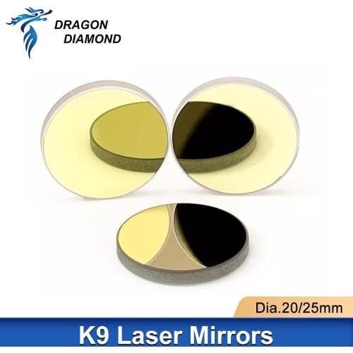 DRAGON DIAMOND 3Pcs Co2 Laser K9 Reflective Mirrors For Laser Engraver K9 Lenses Dia.20mm 25mm For Co2 Laser Engraving Cutting
