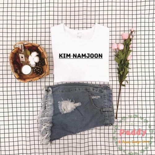 KIM NAMJOON T-shirt Kpop Women Top Unisex Fashion Letter Print T Shirt Streetwear Black Tee Hipster Tumblr Tops Korean Harajuku