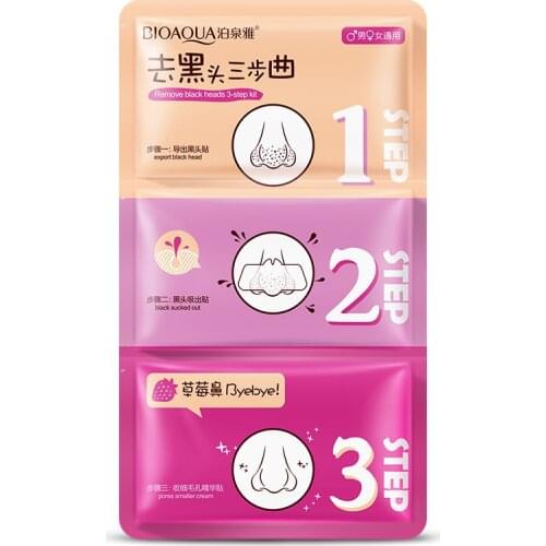 BIOAQUA Nose Blackhead Remover Facial Mask Black Mask Peeling Acne Treatment Mask Face Care Pore Cleanser Shrinking Pores