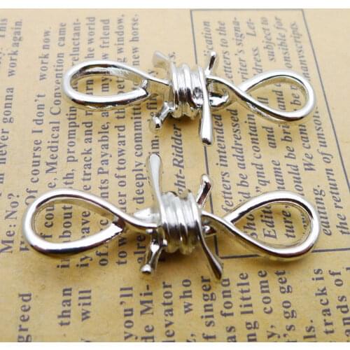 RAINXTAR Fashion Antique Silver Color Twisted Coil Charms Alloy Connector Accessories 21*45mm 30pcs AAC637