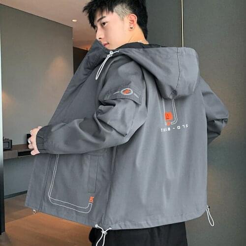 Jacket men Casual new autumn tooling Plus Size jacket men loose gown youth clothes mens trend Overcoat New Coats Streetwear