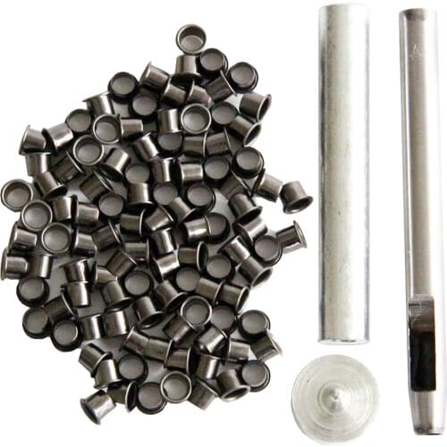 Eyelet Tool Set Grommet Kit and 100 Eyelets 6mm or 7mm for DIY Kydex Knife Gun Sheath Outdoor Parts