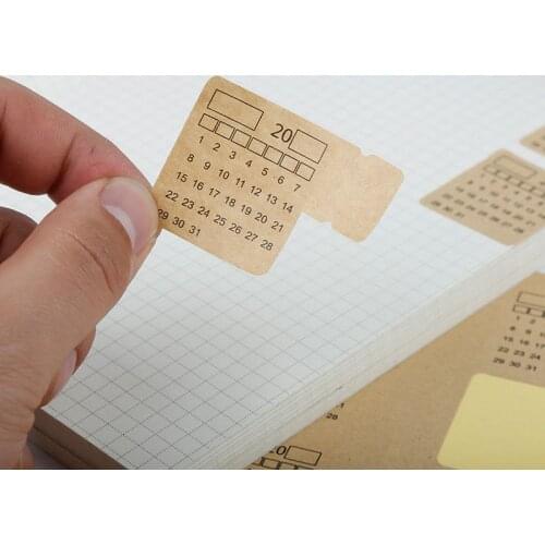 2pcs/set Retro Calendar Series Scrapbooking Decorative Stickers Kraft Paper Index Label Sticker Flakes Stationary Accessories