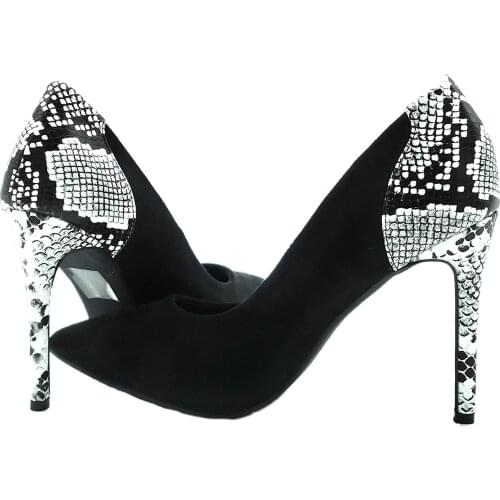 Shoes decolte' pitonate snake woman sexy heel 10 cm black snake
