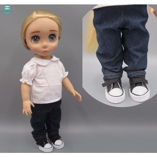 Clothes for dolls White shirt jeans fits 40cm ofia princess Accessories for dolls