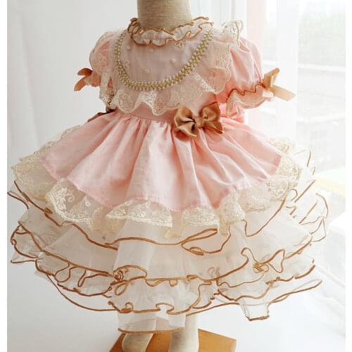 Baby Girls clothes Vintage Spanish Turkish Palace Ball Gown Lolita Princess Dress for 1st birthday Party Holiday Casual Dresses