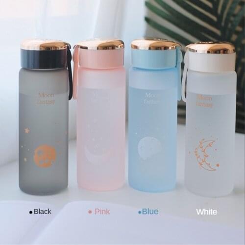 Protable Water Bottle Sports Creative Frosted Anti-drop Travel Drinkware Plastic Bottle BPA Free Students Cute Water Bottles