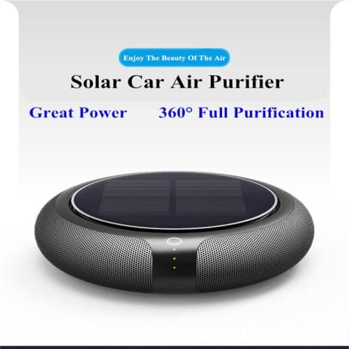 Portable Solar Car Air Purifier Vehicle Home No Noise Solar Power Filter Cleaner Purify High Speed Ionizer Anion Air Purifier