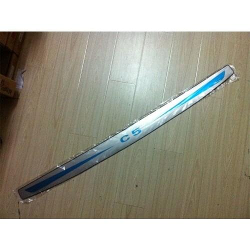 Stainless steel Rear Bumper Protector Sill Trunk Rear guard Tread Plate for Citroen C5 2013-2016