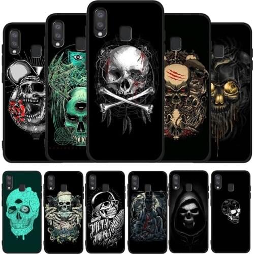 Satanic scary skull Black Phone Case For Samsung Galaxy A71 A51 A41 A31 A20E A10 A20 A40 A50 A70 M30S M20 A7 A8 A9 2018