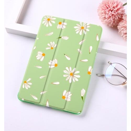 Cute Daisy Magnet Flip Cover For Apple iPad 2018 9.7" Case For iPad Air 2 Mini2 PU Leather Tablet Folding Folio Case Auto Wake