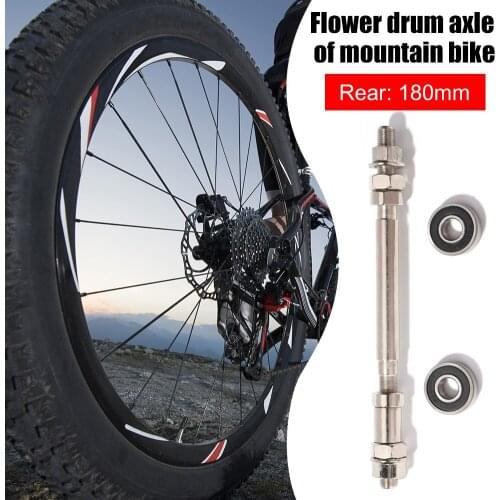 140mm 180mm Mountain Bicycle Front Rear Wheel Hub with 2 Bearings MTB Spindle Shift Shaft Lever Cycling Replacement Parts