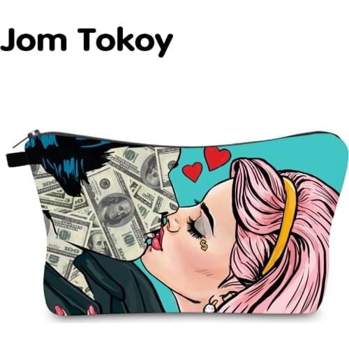 Jom Tokoy Cosmetic Bag Printing Lovers Personalised Makeup Bags Organizer Bag Women Beauty Bag HZB999