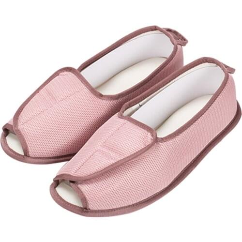 Fully open mouth of the elderly peoples big feet bone puffy multi-functional health care shoes home convenient and comfortable
